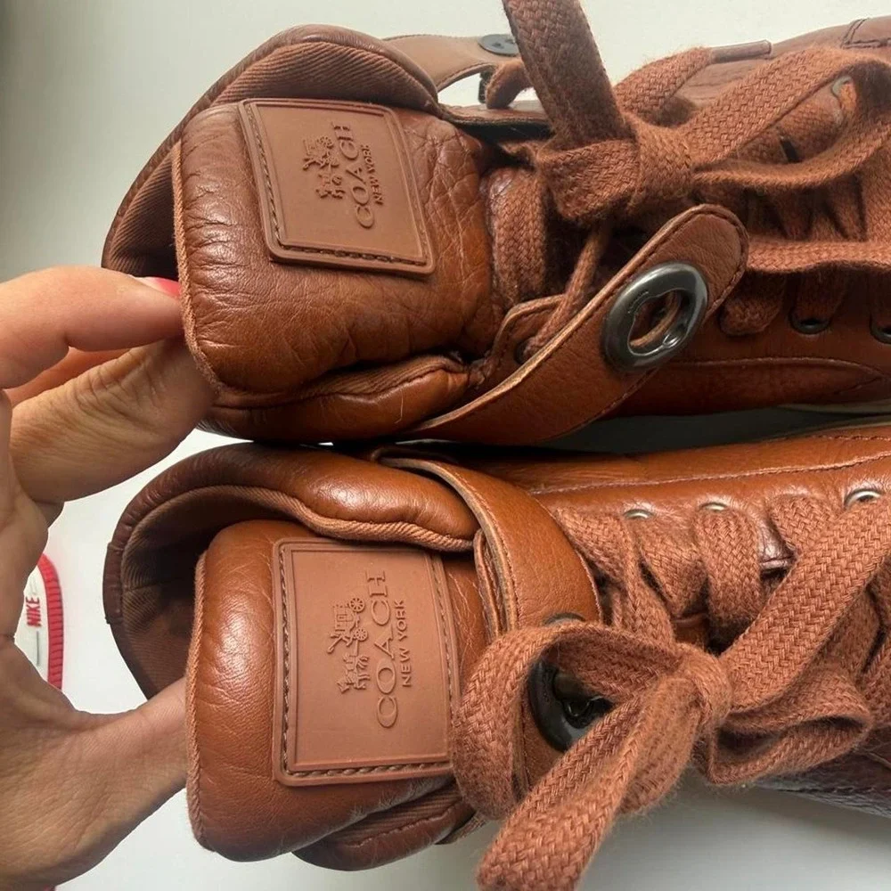 Coach Ryder Brown Leather Sneakers Size US 5.5